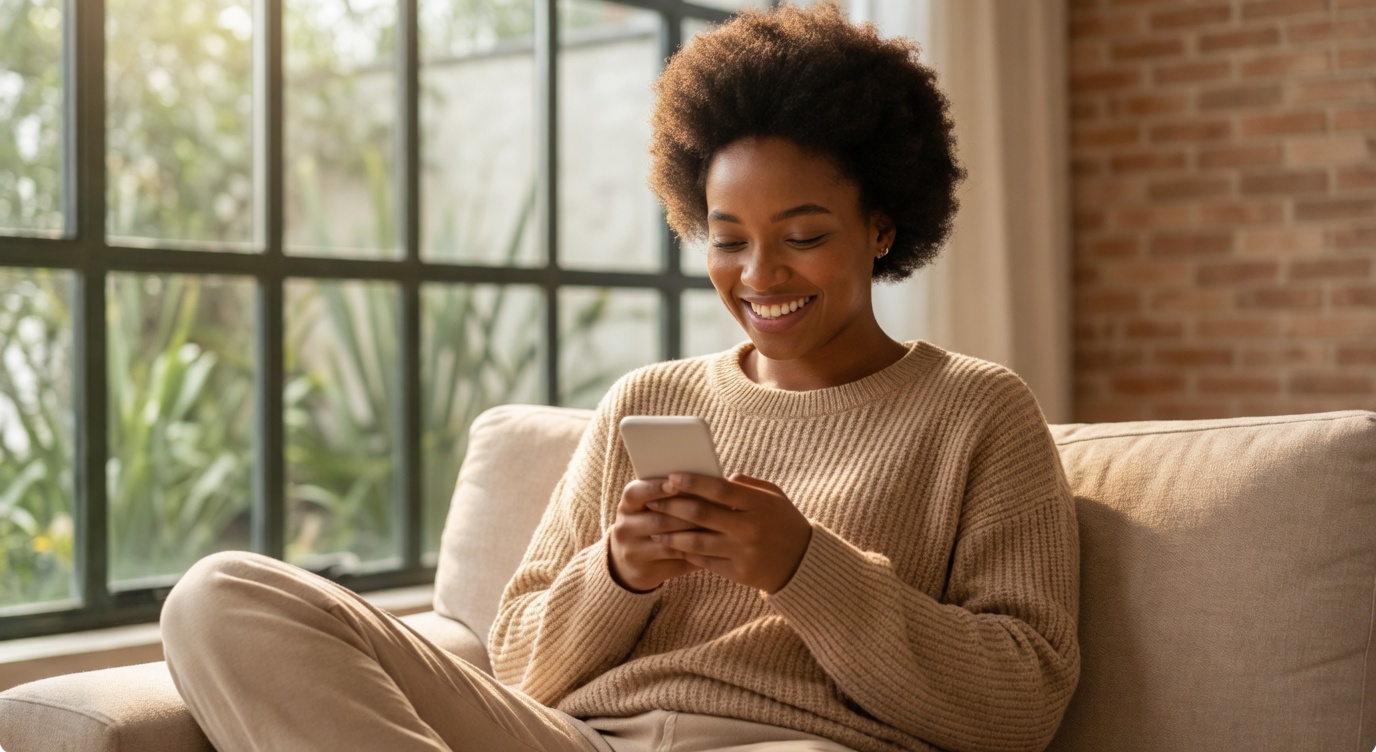 Pessoa usando o app Ranne Care